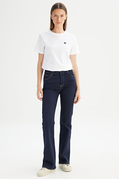 WRANGLER Flare Fit Normal Bel Geniş Paça Lacivert Esnek Jean Denim Pantolon