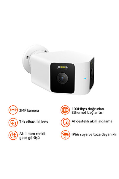 Xiaomi Outdoor Camera CW100 Dual Akıllı Güvenlik Kamerası, Çift Lens, IP66 (X...