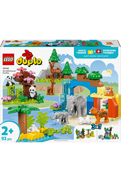 LEGO ® DUPLO® Kasabası 3’ü 1 Arada Vahşi Hayvan Aileleri 10446 - 2+ Eğitici Oyuncak Yapım Seti (92P)