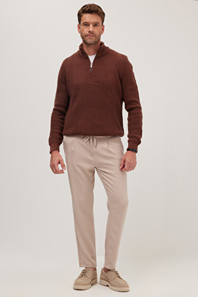 Tudors Men's Slim Fit Slim-Fit Elasticated Stone Trousers with Lace-Up Detail