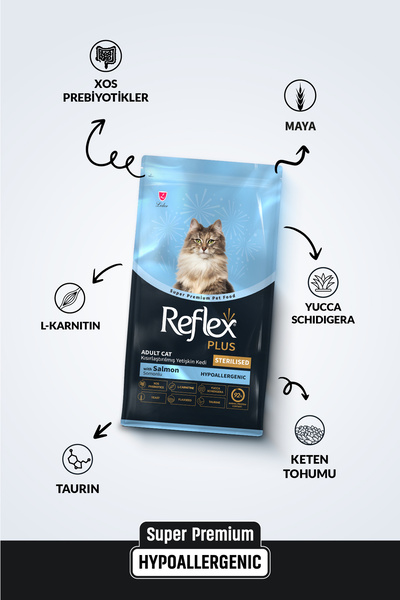 Reflex Plus Hipoalerjenik Kısırlaştırılmış / Sterilised Somonlu Yetişkin Kedi Maması 1,5 kg
