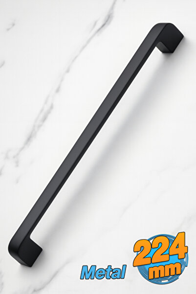 Badem10 Mâner Radus din metal negru 224 mm - 22,4 cm Mobilier Bucătărie Sertar Dulap Mânere dulap Mâner