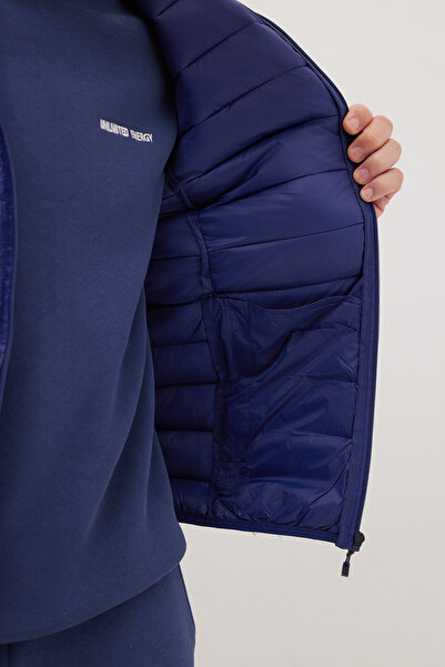 Tudors Чоловічий Relax Fit Зручний крій Без рукавів Капюшон Дві кишені На блискавці Синій Надувний жилет