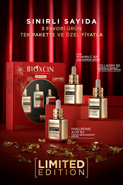 Bioxcin Skin Expert Cilt Bakım Serum Seti 3x30 Ml Avantaj Paketi Collagen, Ester C, Hyaluronik Asit Ltd Edt
