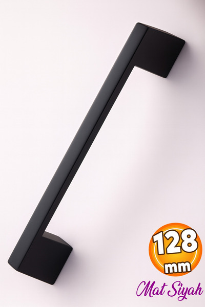 Badem10 Mobilier negru - 128MM Laciness Straight, sertar și mâner metalic pentru dulap