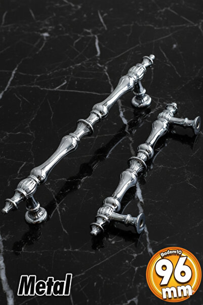 Badem10 Şehzade (PREMIUM) Mobilier Bucătărie Sertar Dulap Dulap Crom 96 Mm Mânere Metalice Mâner Mâner