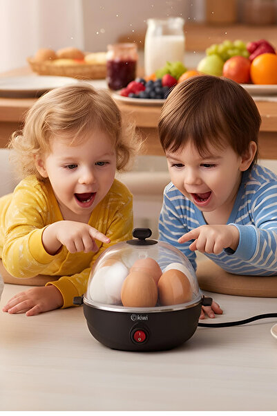 Kiwi Keb-4309 7 Egg Cooker – Measuring Cup, Piercer and Removable Tray, Steam Cover