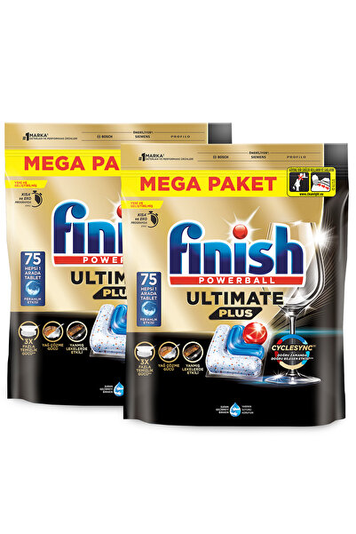 Finish Ultimate Plus Hepsi Bir Arada Bulaşık Makinesi Deterjanı Kapsül Tablet 150 Adet (75 x 2'li)