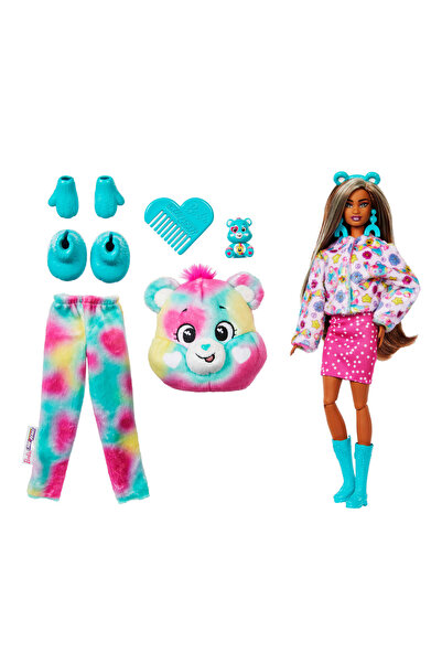 Barbie Cutie Reveal Sevimli Ayıcıklar bebek ve aksesuarları, Mutlu Ayıcık ve 10 sürpriz JFV62