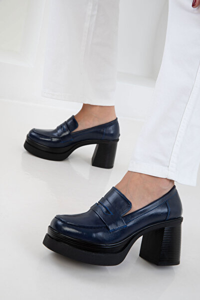 SOHO Navy Blue Women's Loafer Shoes 20952
