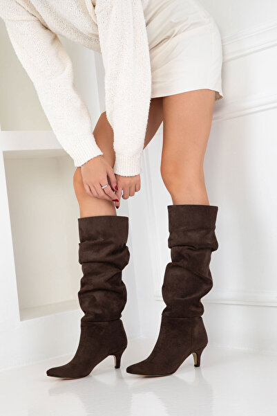 SOHO Hnědé semišové dámské boty 17546