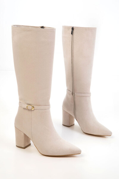 SOHO Μπεζ σουέντ γυναικείες μπότες 20942