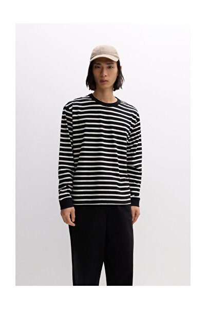 LEFTIES Ανδρικό μπλουζάκι με ρίγες με μακριά μανίκια