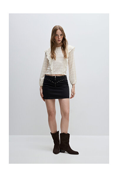 LEFTIES Női texturált fodros blúz