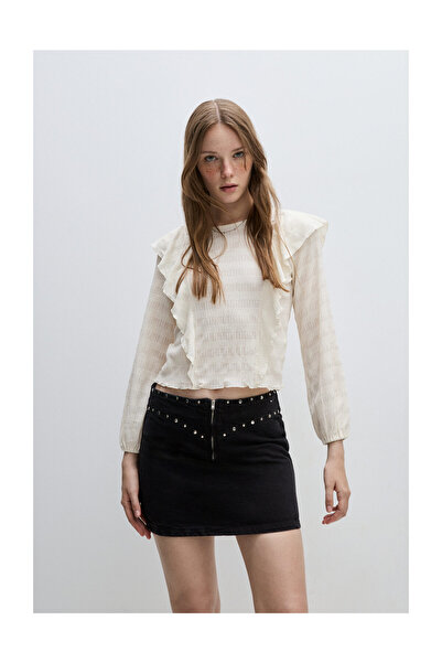 LEFTIES Női texturált fodros blúz