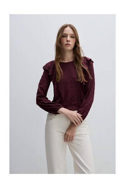 LEFTIES Dámská texturovaná halenka s volánky