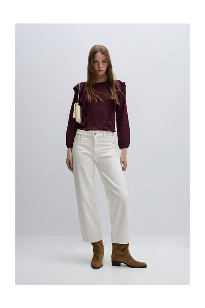 LEFTIES Dámská texturovaná halenka s volánky