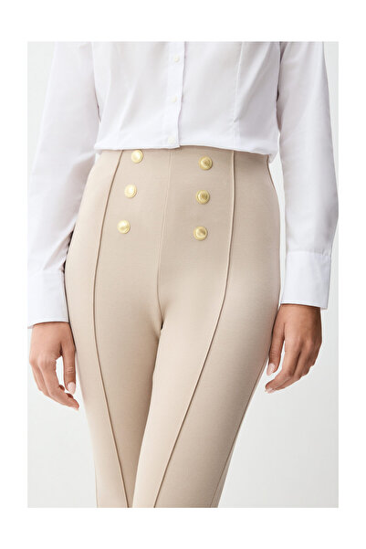 LEFTIES Women's Leggings with Metal Buttons