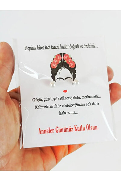 Genel Markalar Anneler Günü Hediyesi Inci Küpeli Kurumsal Hediye Kartı 10 Adet