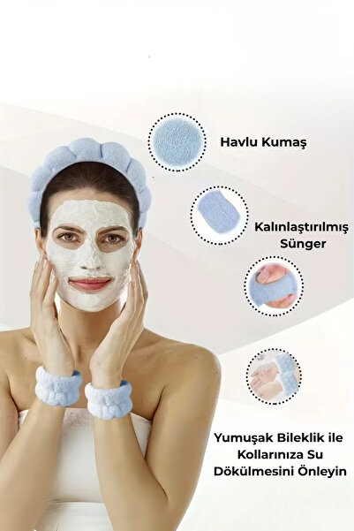 YOYOSO Cloud Headband and Wristband Set Blue