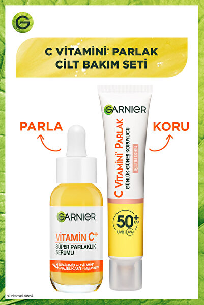 Garnier C Vitamin Serum (Niasinamid + Salisilik Asit) +  Işıltılı Doku Güneş ...