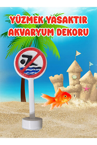 Akvaryum Yüzmek Yasaktır Akvaryum Dekoru / Küçük Akvaryum & Büyük Akvaryum için Uygun.