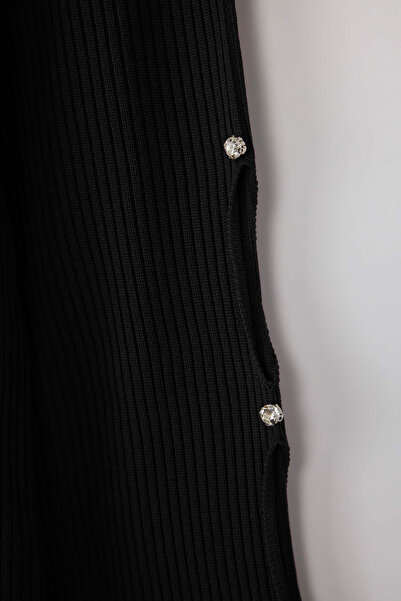 Trendyol Curve Чорна тоненька трикотажна блузка TBBAW24AF00021