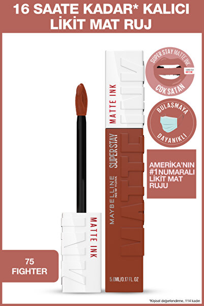 Maybelline New York Super Stay Matte Ink Unnude Likit Mat Ruj - 75 Fighter - ...