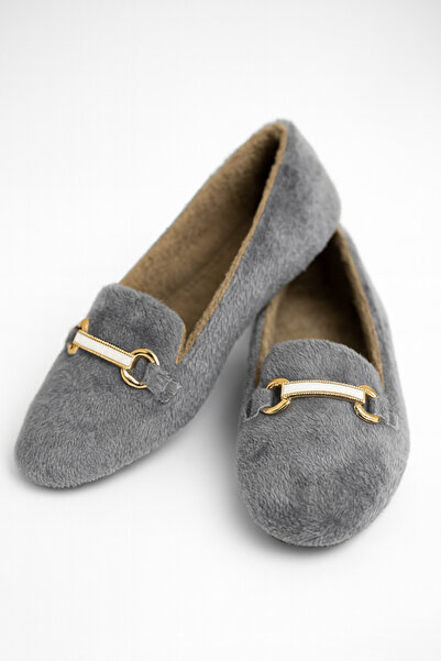 Beyond Women's Gray Plush Ballerinas Byndvt01