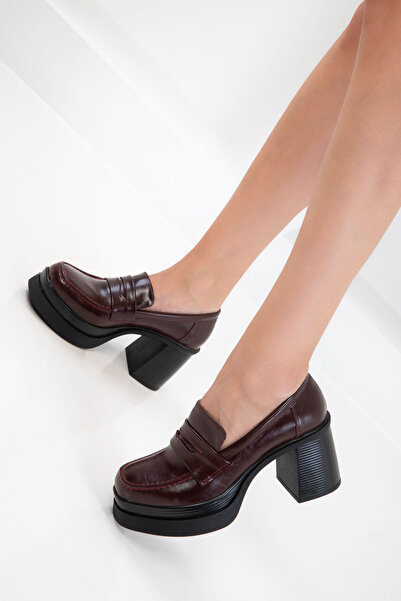 SOHO Claret Red Women's Loafer Shoes 20952