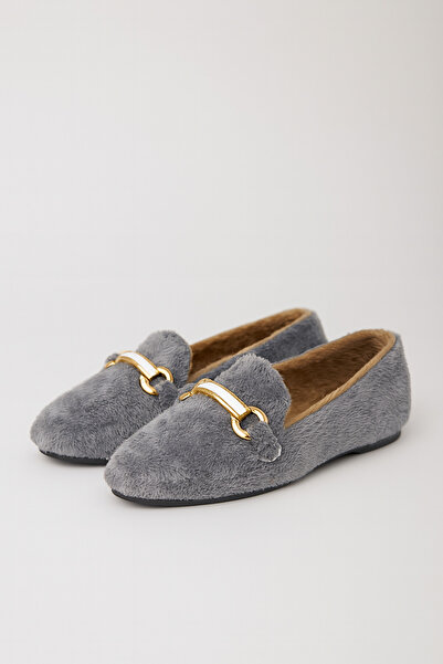 Beyond Women's Gray Plush Ballerinas Byndvt01