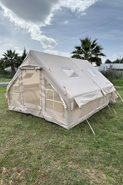 moniev Monicamp Şişme Kamp Çadırı 12 Kişilik 420D Kumaş Kar, Su Geçirmez 4 Mevsim 12m2 400x300x210cm