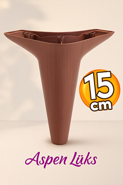 Badem10 Aspen Lüks Mobilya Kanepe Koltuk Tv Ünitesi Baza Yükseltici Ayağı Ayakları 15 Cm Ahşap Desenli Ayak
