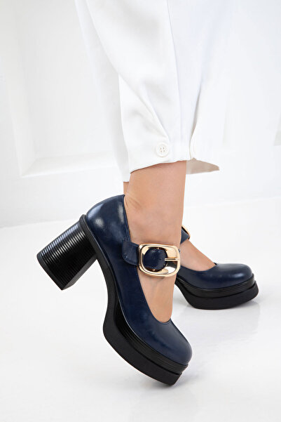 SOHO Navy Blue Women's Loafer Shoes 20953