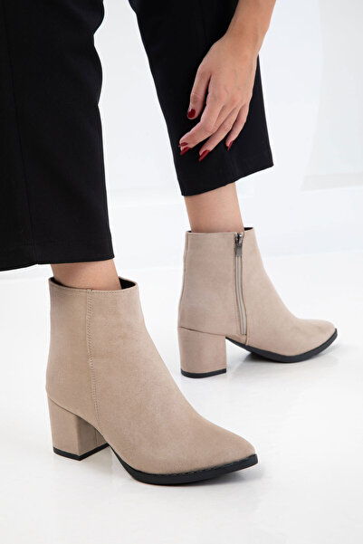SOHO Bej Süet Kadın Bot & Bootie 16560