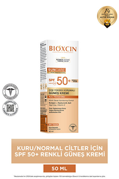 Bioxcin Sun Care Kuru Ciltler Için Güneş Kremi Spf 50 50 ml - Renkli