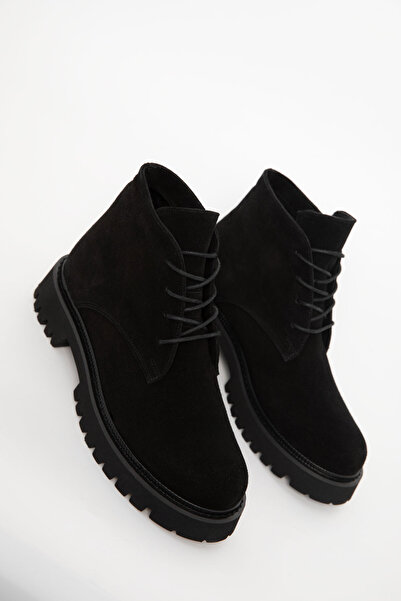 SOHO Siyah Süet Hakiki Deri Kadın Bot & Bootie 19839