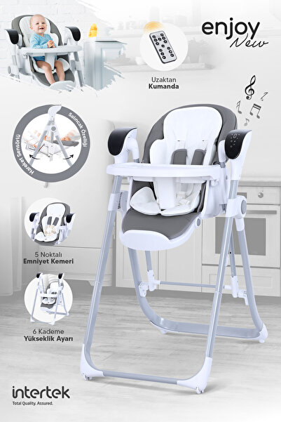 Huggy Enjoy Elektrikli 2'si 1 arada Mama Sandalyesi & Bebek Salıncağı | Katla...