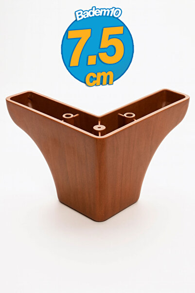 Badem10 Rose Lüks Mobilya Kanepe Puf Koltuk Ayağı 7.5 Cm Kahverengi Ahşap Des...