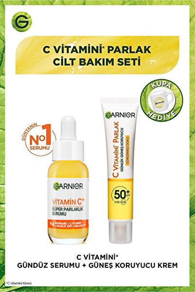 Garnier C Vitamini Parlak Aydınlatıcı Serum Günlük Güneş Koruyucu Yüz Kremi Görünmez Doku