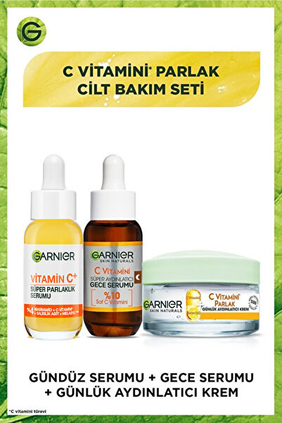 Garnier Süper Aydınlatıcı Gündüz ve Gece Serumu & C Vitamini Parlak Günlük Aydınlatıcı Nemlendirici Krem