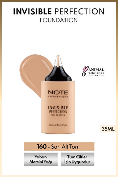 NOTE Invisible Perfection Foundation Hafif Yapılı Doğal Bitişli Fondöten - 160 Smooth Cashmere