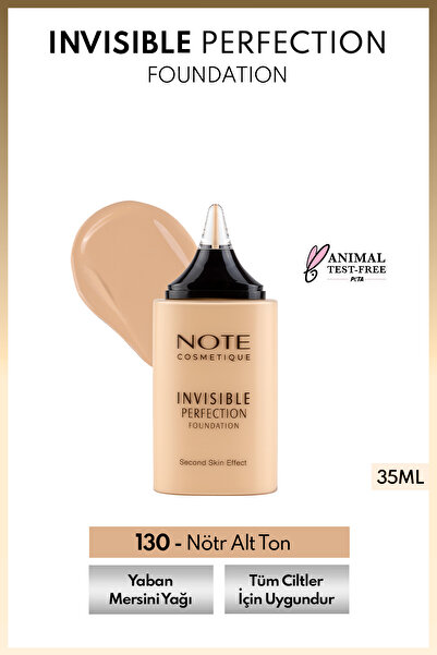 NOTE Invisible Perfection Foundation Hafif Yapılı Doğal Bitişli Fondöten - 130 Nude Bisque
