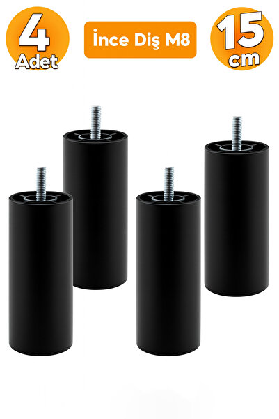 Badem10 Mobilya Kanepe Koltuk Baza Yükseltme M8 Civatalı İnce Diş Destek Ayağ...