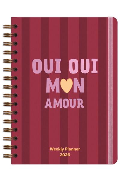 Matt Notebook 2026 A5 седмичен дневник със спирална подвързия 15x21 cm - 12 месеца - с мотивационни страници