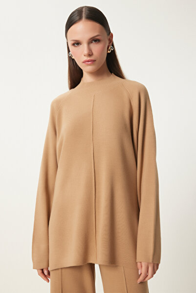 Happiness İstanbul Női keksz stílusú kötöttáru pulóver nadrág szett MU00012