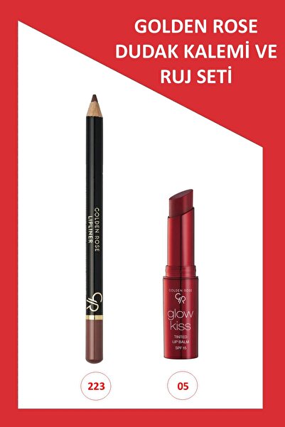 Golden Rose Glow Kiss Renkli Dudak Nemlendirici No:05 & Dudak Kalemi No:223