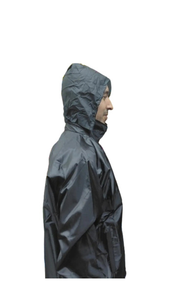 emre spor Αθλητικό αδιάβροχο-αντιανεμικό μαύρο αδιάβροχο με κουκούλα και τσέπες