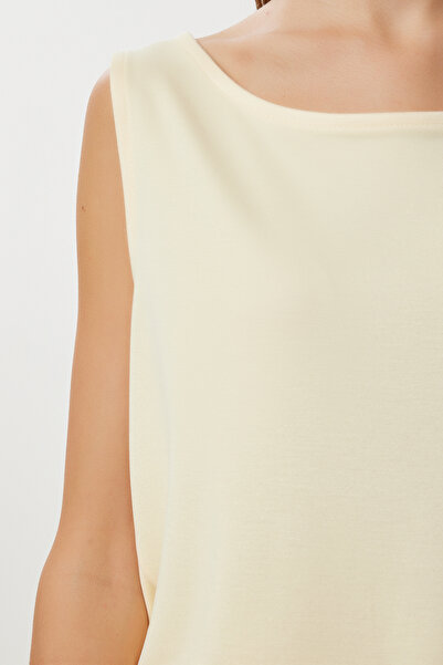 Happiness İstanbul Women's Yellow Modal Blouse Pants Set Ldz0039