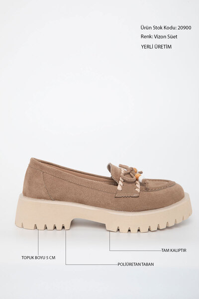 SOHO Vizon Süet Kadın Loafer Ayakkabı 20900
